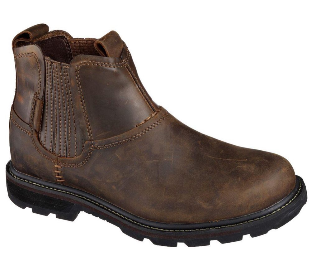 Skechers Blaine - Orsen Men\'s Ankle Boots Brown | WKIP94328