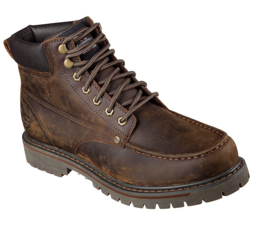 Skechers Bruiser Men\'s Ankle Boots Brown | CYGK49601
