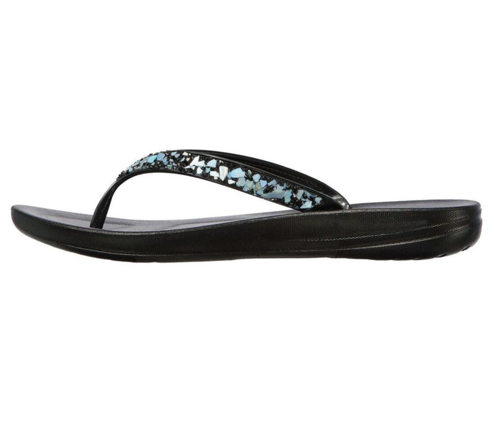 Skechers Bungalow - Coral Gem Women's Flip Flops Black Blue | IOMZ03872