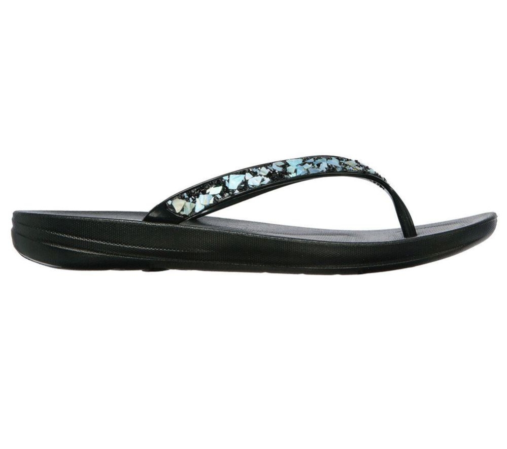 Skechers Bungalow - Coral Gem Women's Flip Flops Black Blue | IOMZ03872
