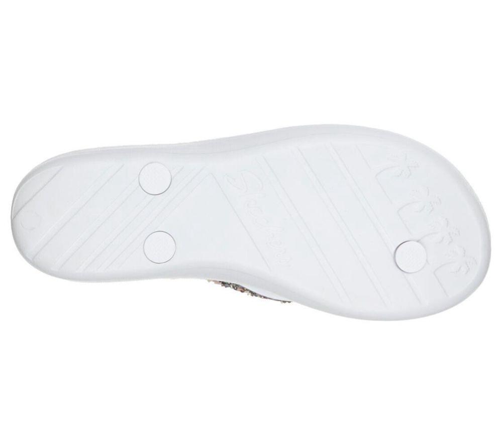 Skechers Bungalow - Coral Gem Women's Flip Flops White Multicolor | KMLD15798
