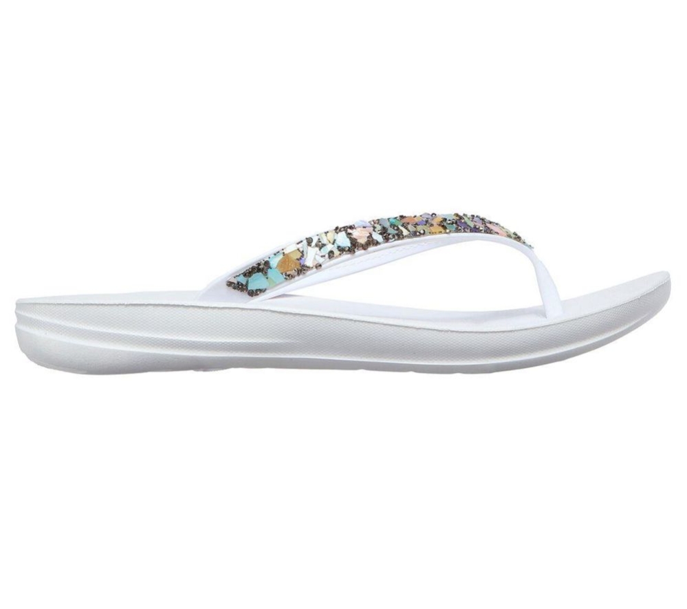 Skechers Bungalow - Coral Gem Women's Flip Flops White Multicolor | KMLD15798