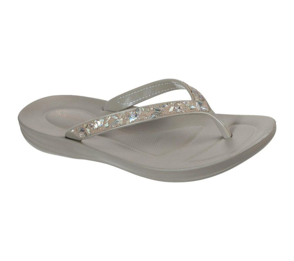 Skechers Bungalow - Coral Gem Women\'s Flip Flops Grey | MAEK69287