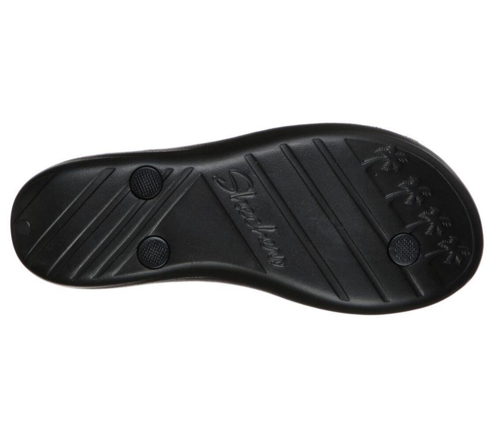 Skechers Bungalow - Warm Up Women's Flip Flops Black | MGWT69382