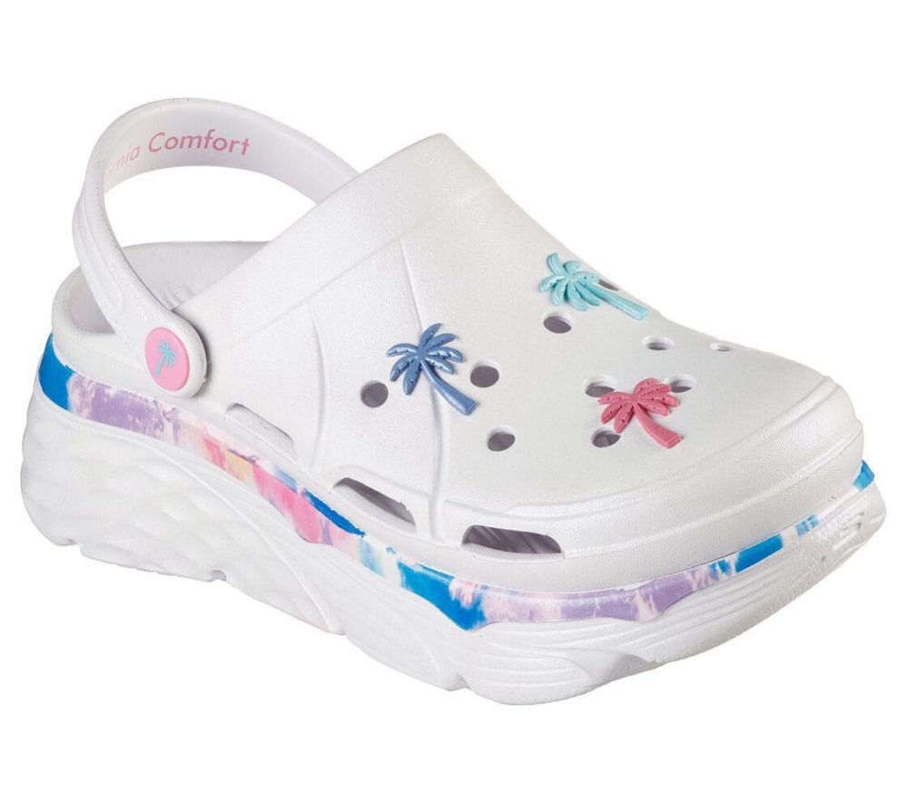 Skechers Cali Collection: Foamies Max Cushioning - Beach Bash Women\'s Clogs White Multicolor | GRHK70936