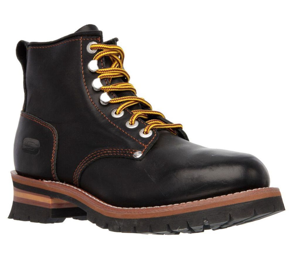 Skechers Cascades Men\'s Winter Boots Black | NVSY29641