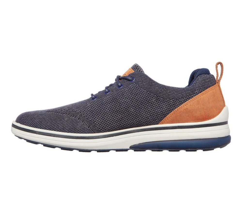 Skechers Casual Cell Wrap - Robinson Men's Oxford Shoes Navy Brown | KVMR24869