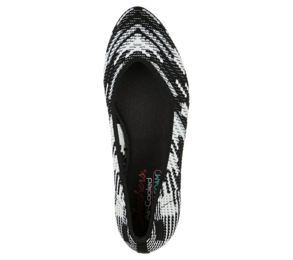 Skechers Cleo - Blurry Women's Slip On Shoes Black White | BSHT17946