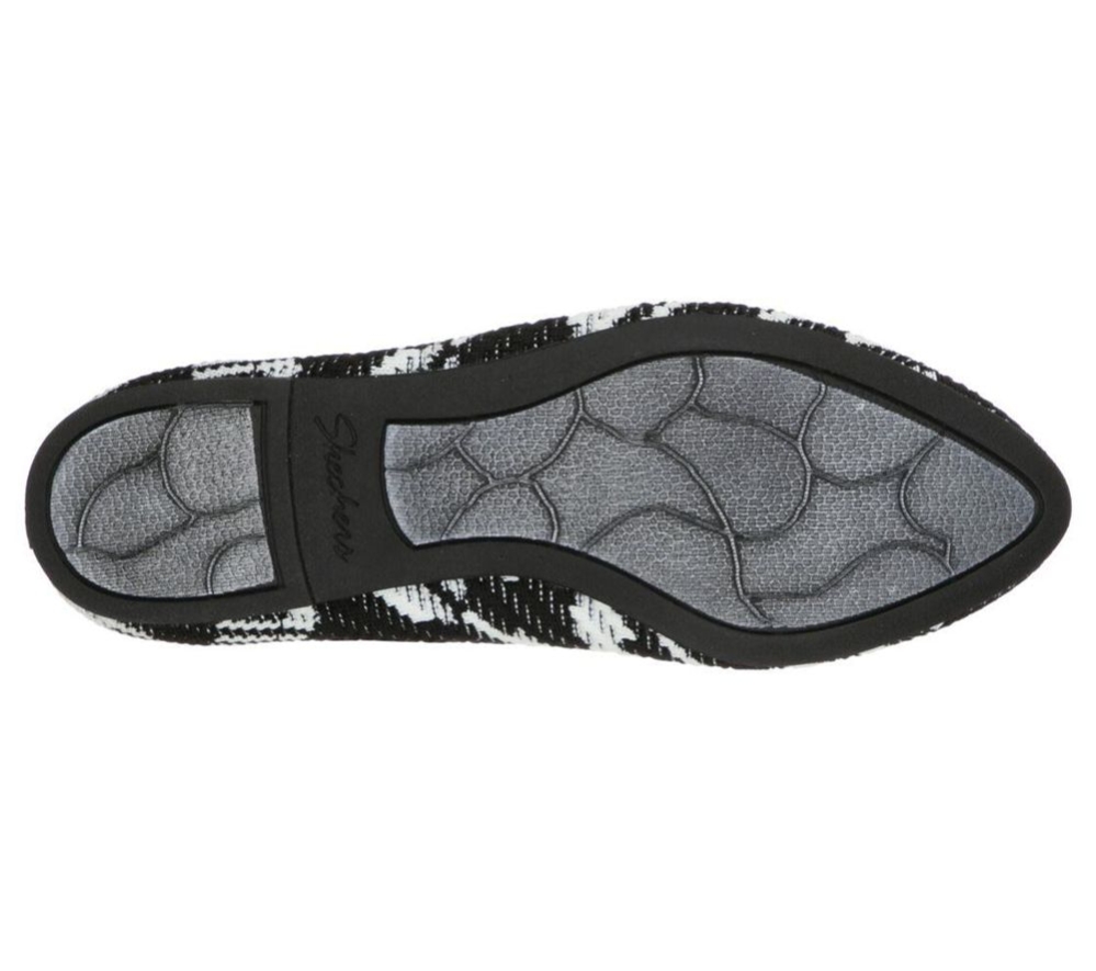 Skechers Cleo - Blurry Women's Slip On Shoes Black White | BSHT17946