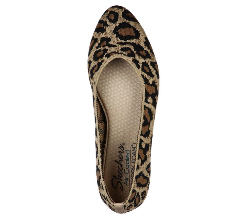 Skechers Cleo - Claw-Some Women's Slip On Shoes Beige Leopard | DLHB25908