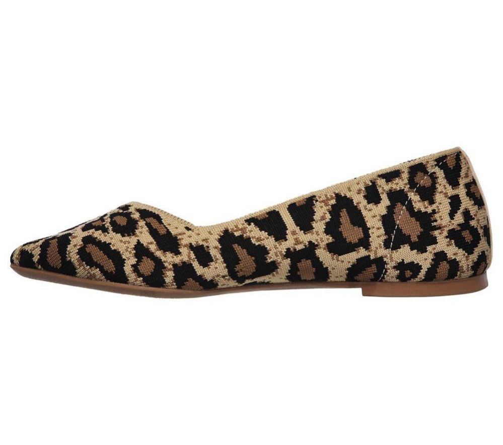 Skechers Cleo - Claw-Some Women's Slip On Shoes Beige Leopard | DLHB25908