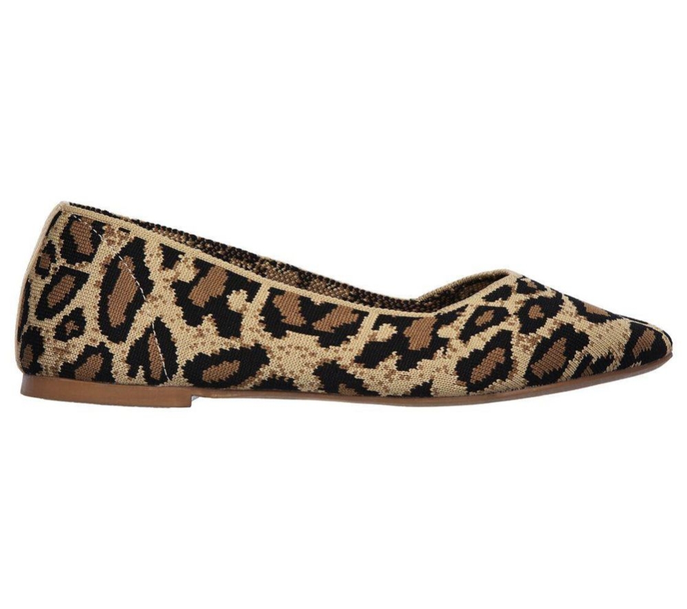 Skechers Cleo - Claw-Some Women's Slip On Shoes Beige Leopard | DLHB25908