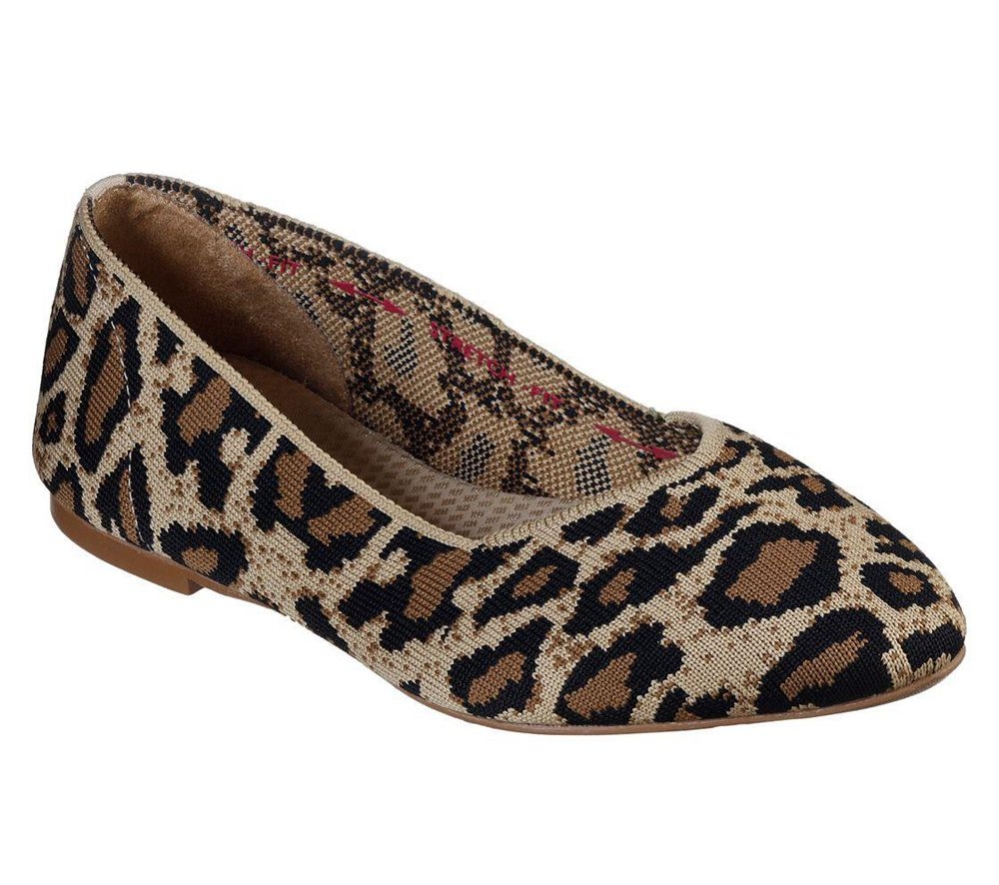 Skechers Cleo - Claw-Some Women\'s Slip On Shoes Beige Leopard | DLHB25908