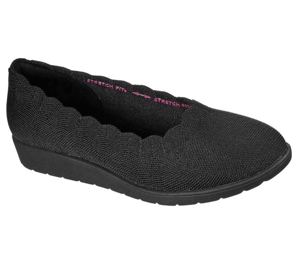 Skechers Cleo Flex Wedge - Spellbind Women\'s Slip On Shoes Black | YOAP94130