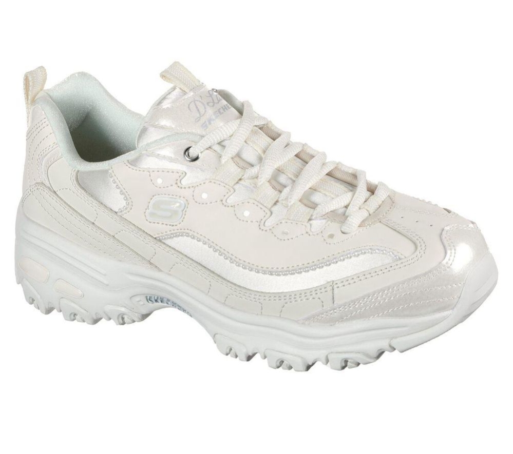 Skechers D\'Lites - Lustrous Paradise Women\'s Trainers White | OMWZ12783