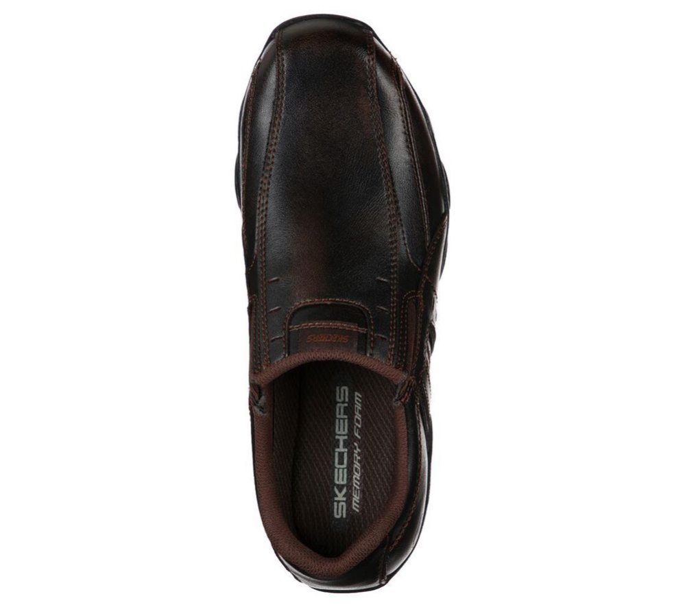 Skechers Diameter - Nerves Men's Loafers Brown | AJPF30198