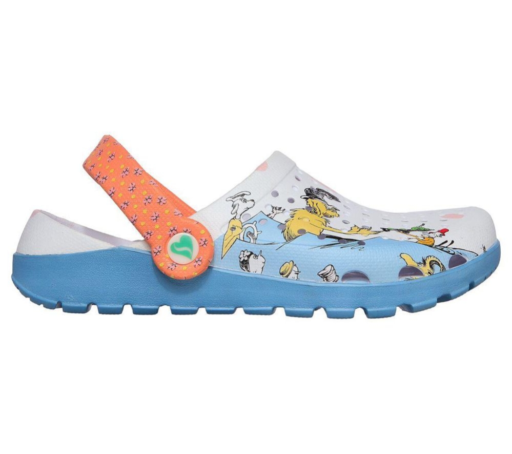 Skechers Dr. Seuss: GOwalk 5 - Egg On Women's Clogs White Multicolor | FLCY16738