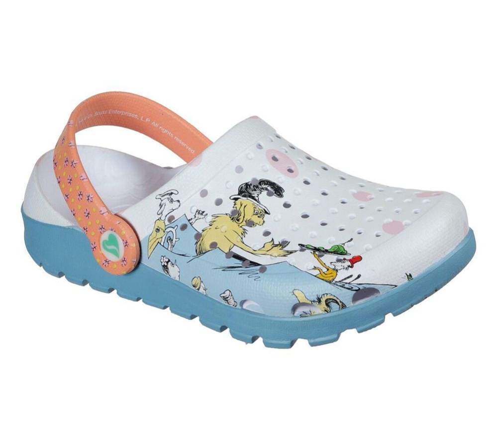 Skechers Dr. Seuss: GOwalk 5 - Egg On Women\'s Clogs White Multicolor | FLCY16738