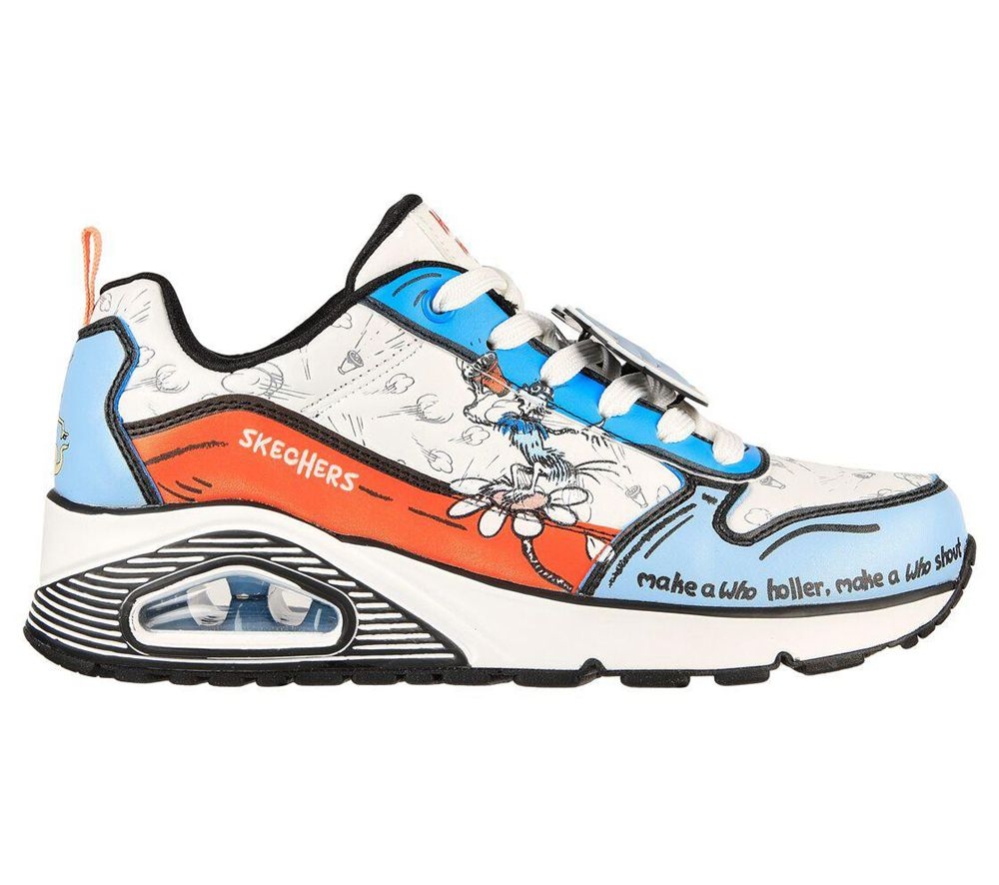 Skechers Dr. Seuss: Uno - Every Voice Counts Women's Trainers White Blue Orange | EWCJ29368