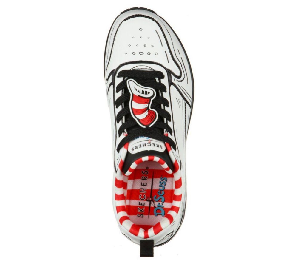 Skechers Dr. Seuss: Uno - Tip Of His Hat Women's Trainers White Black Red | TYEZ20689