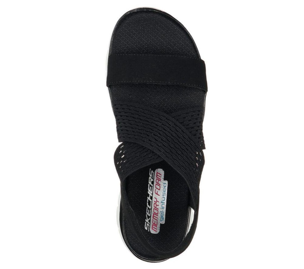Skechers Flex Appeal 2.0 - Cool City Women's Sandals Black | VPDR54729