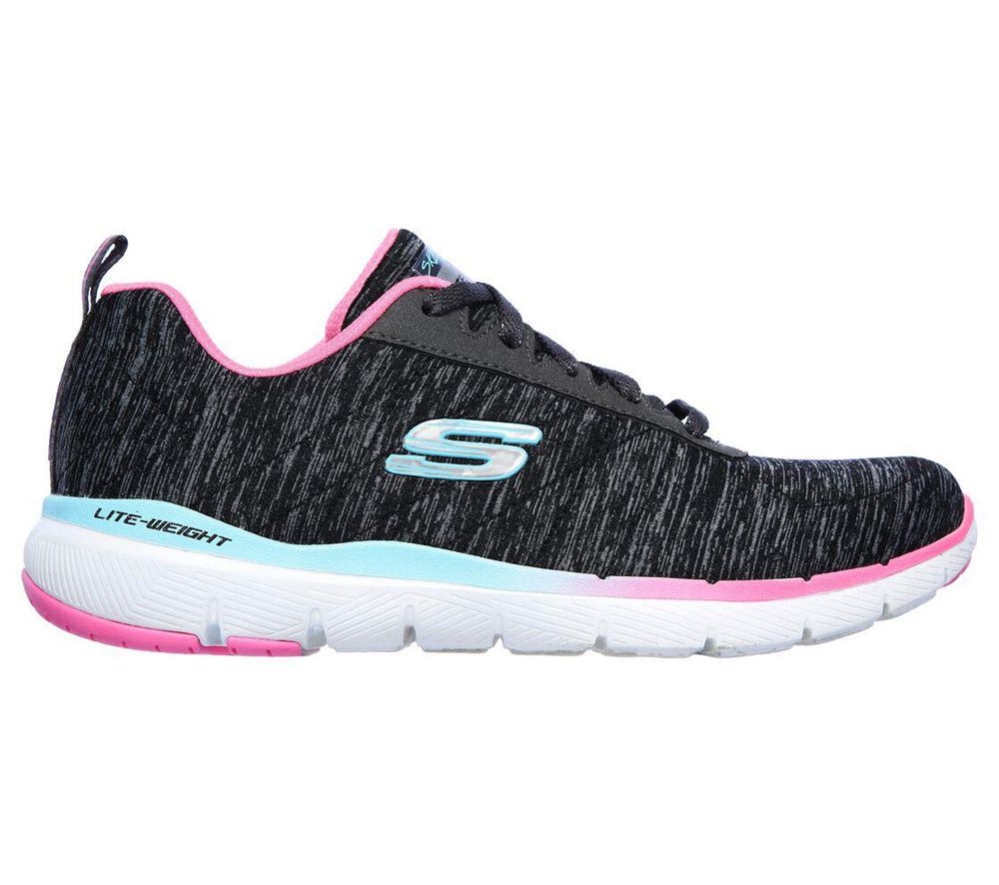 Skechers Flex Appeal 3.0 - Fan Craze Women's Training Shoes Black Multicolor | NWFR59873