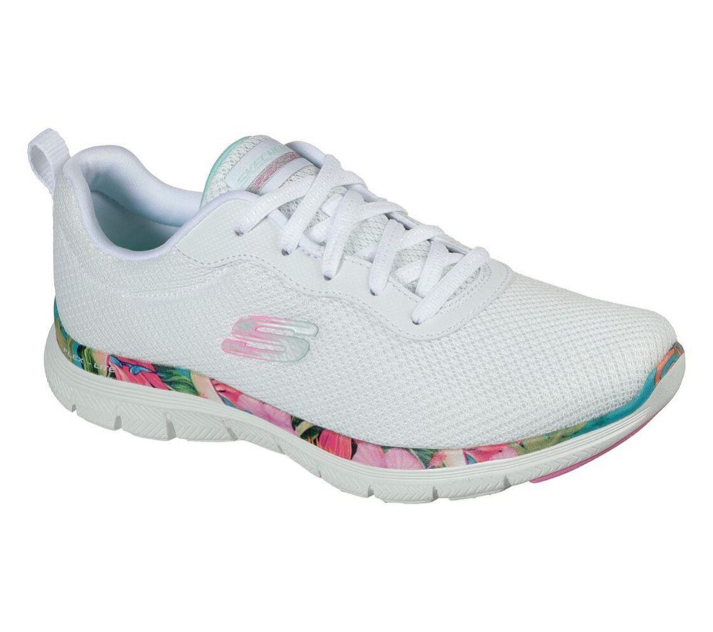 Skechers Flex Appeal 4.0 - Tropicana Vibe Women\'s Training Shoes White Multicolor | UIFA34561