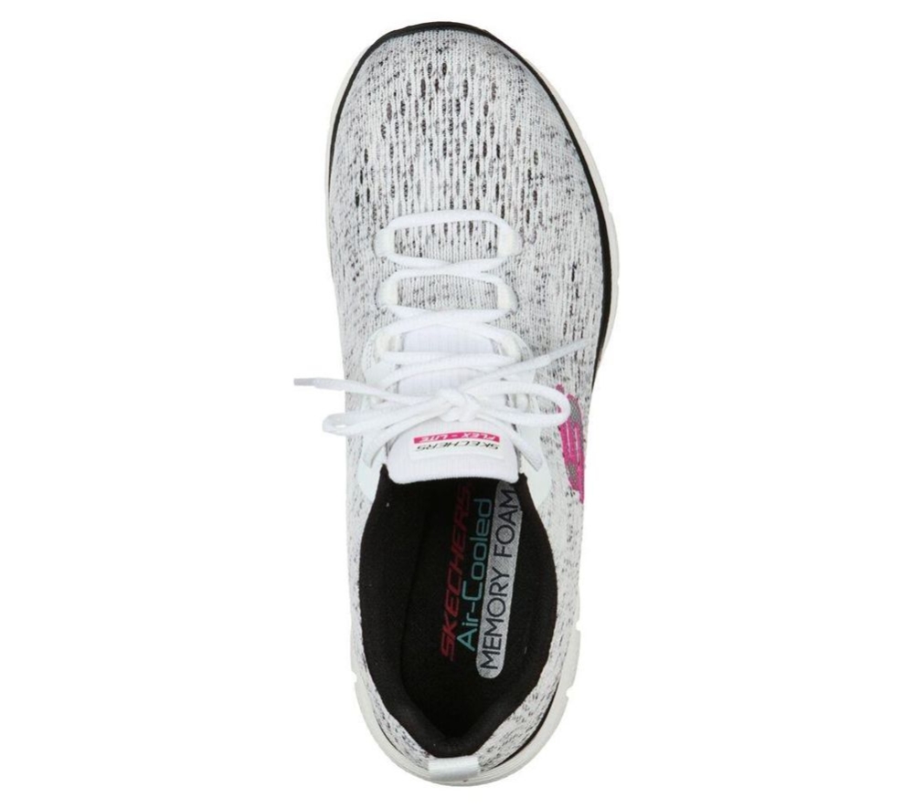 Skechers Flex Appeal 4.0 - Vivid Spirit Women's Training Shoes White Black | TPMH71384