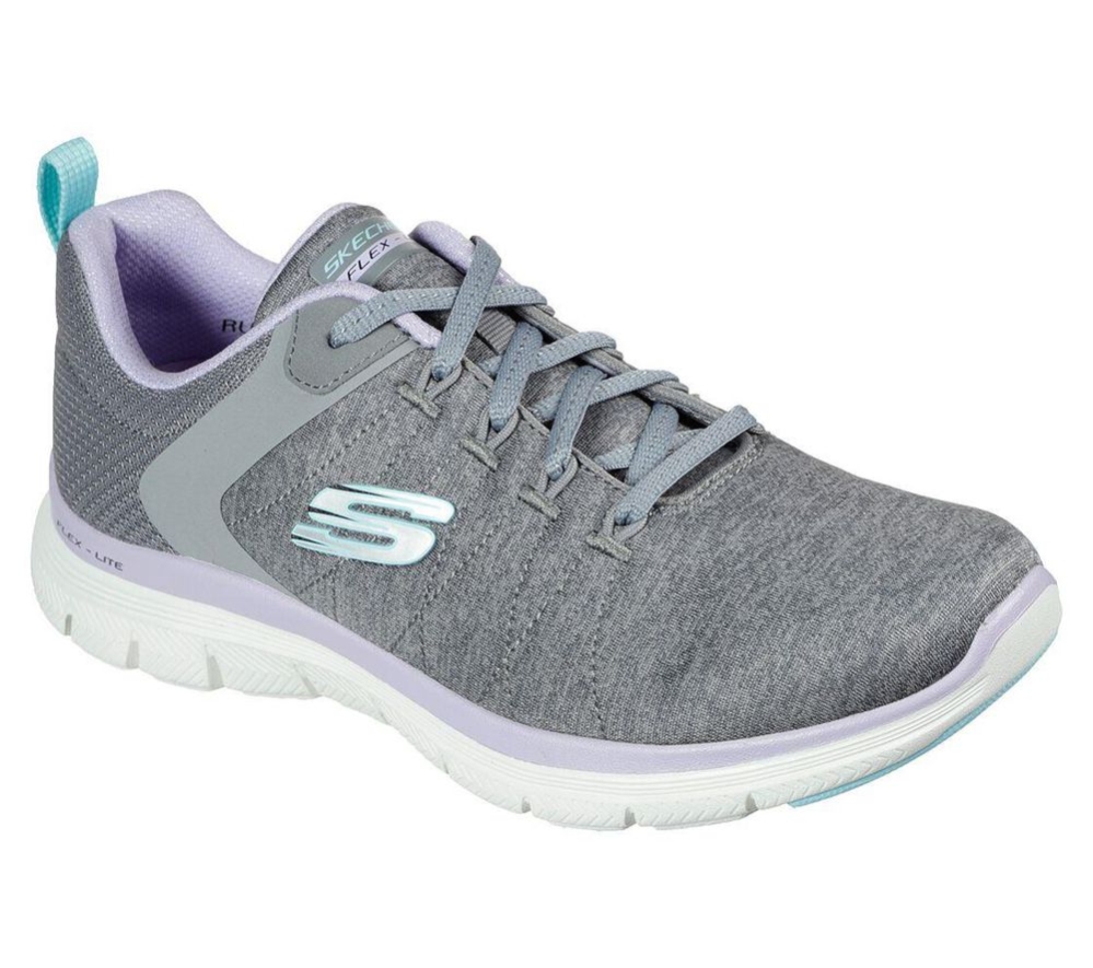 Skechers Flex Appeal 4.0 Women\'s Training Shoes Grey Purple | JRZB90268