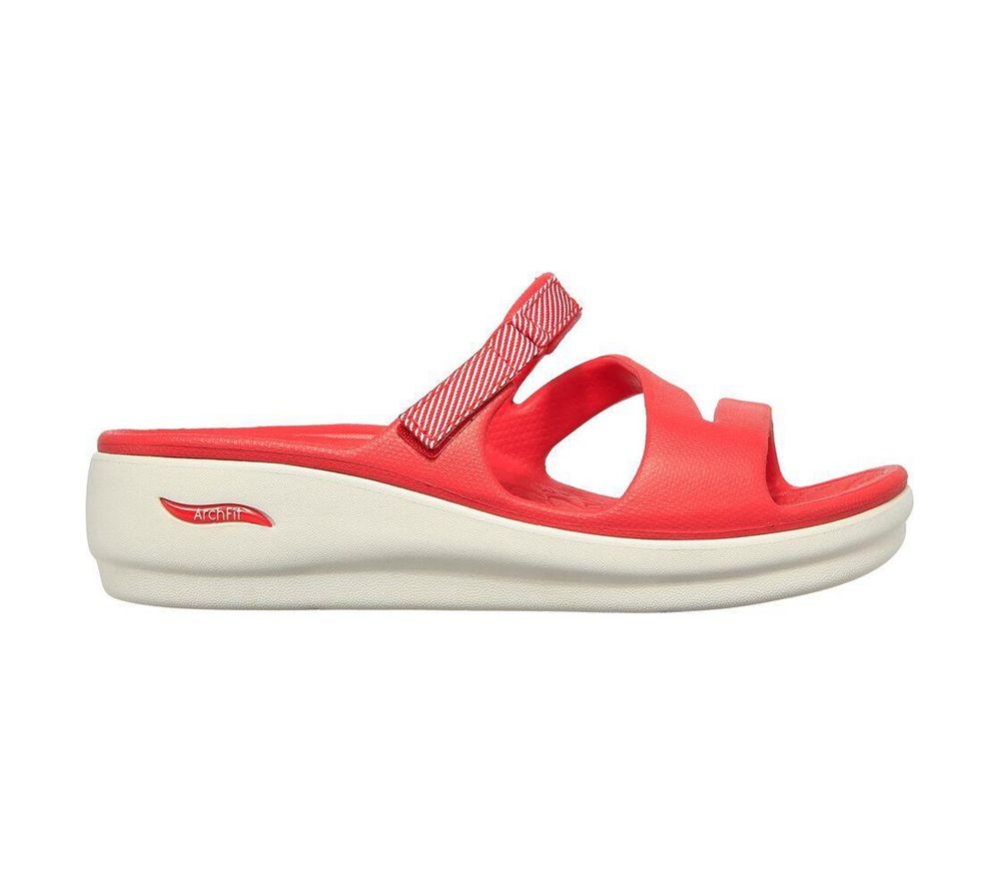 Skechers Foamies: Arch Fit Ascend - Admired Women's Slides Red | SNTY53189