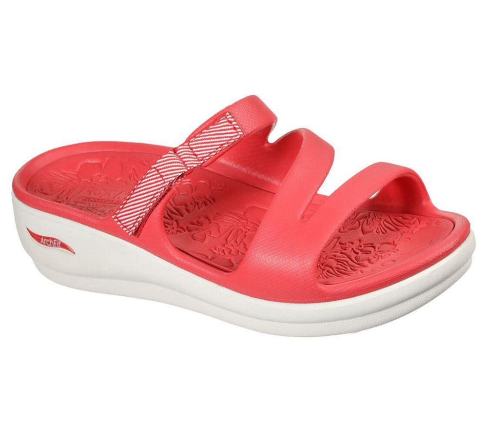Skechers Foamies: Arch Fit Ascend - Admired Women\'s Slides Red | SNTY53189