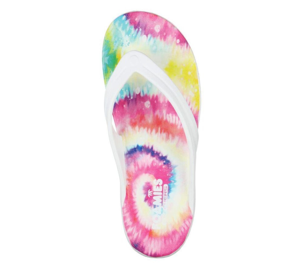 Skechers Foamies: Bay Breeze - Spontaneous Women's Flip Flops White Multicolor | CMEK74905