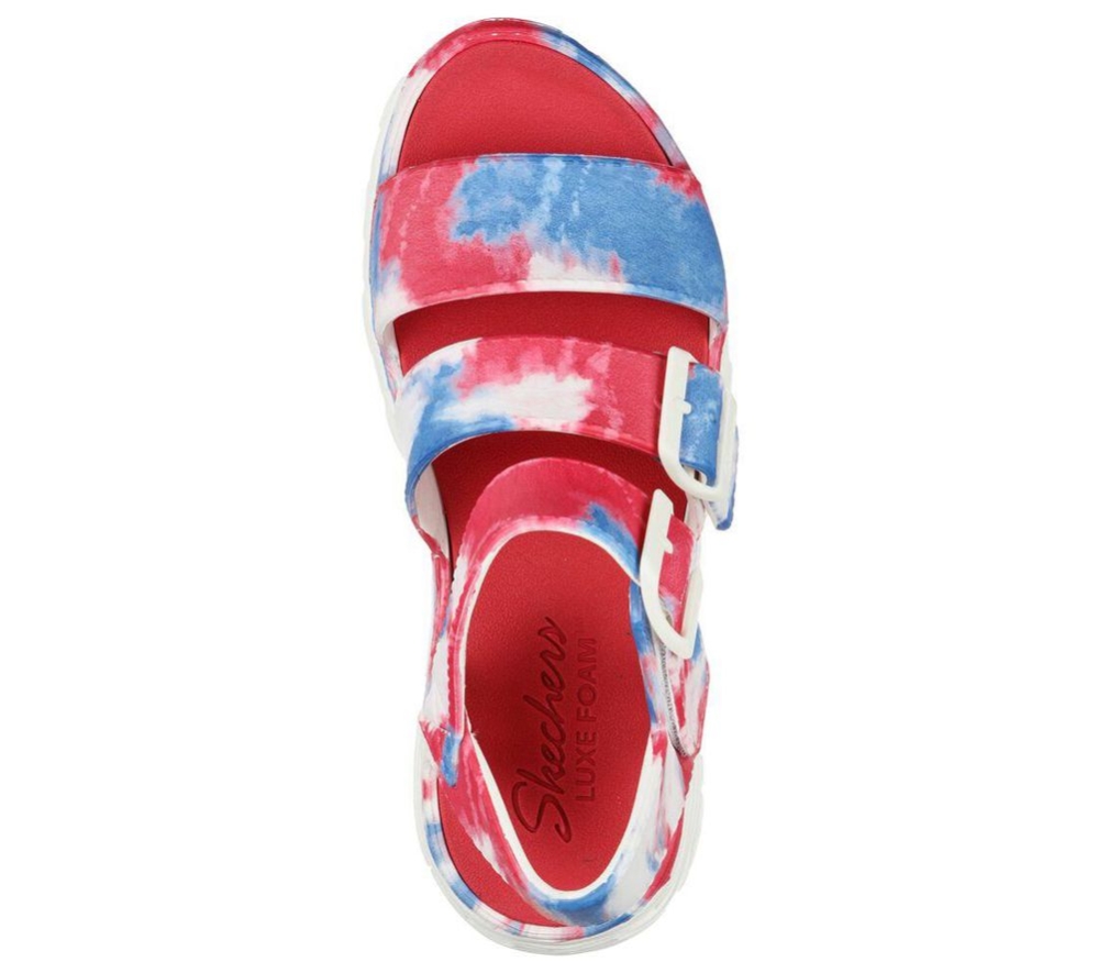 Skechers Foamies: D'Lites 2 - Miss Independent Women's Sandals White Blue Red | ZNYE90543