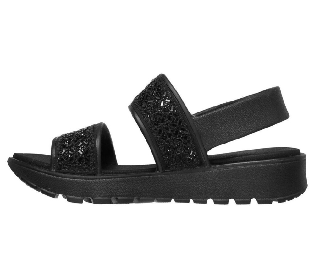 Skechers Foamies: Footsteps - Glam Party Women's Sandals Black | ARPZ71643