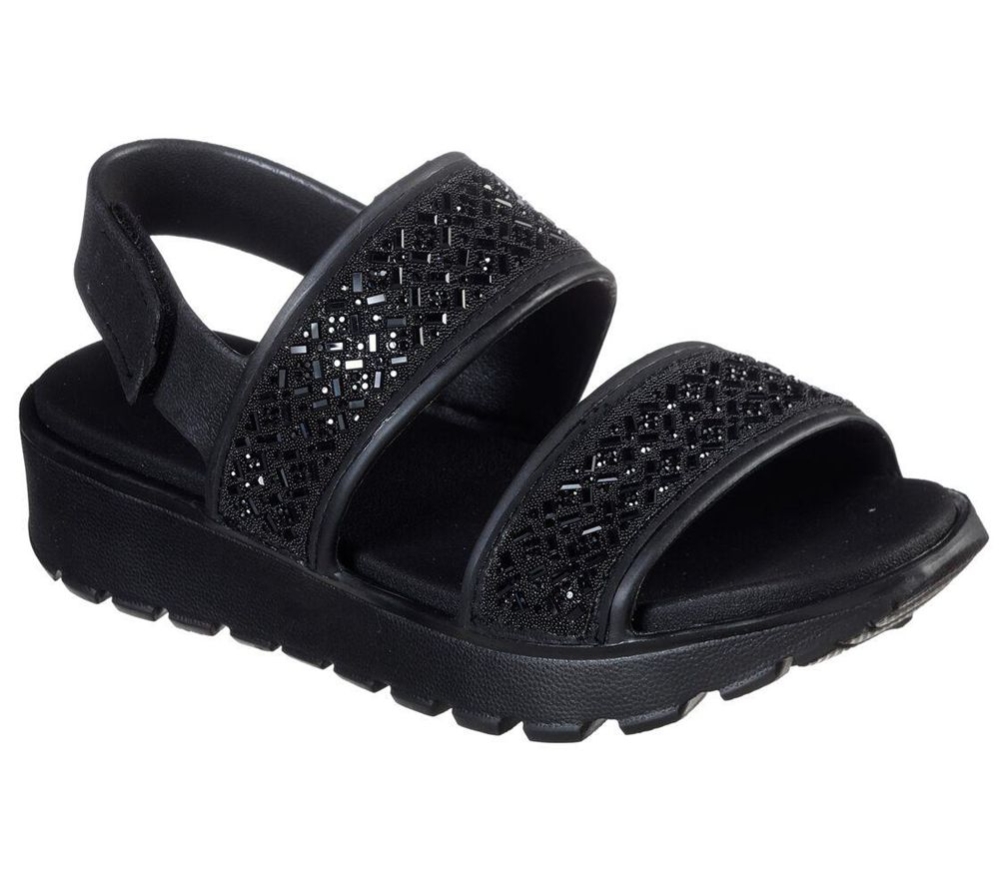 Skechers Foamies: Footsteps - Glam Party Women\'s Sandals Black | ARPZ71643