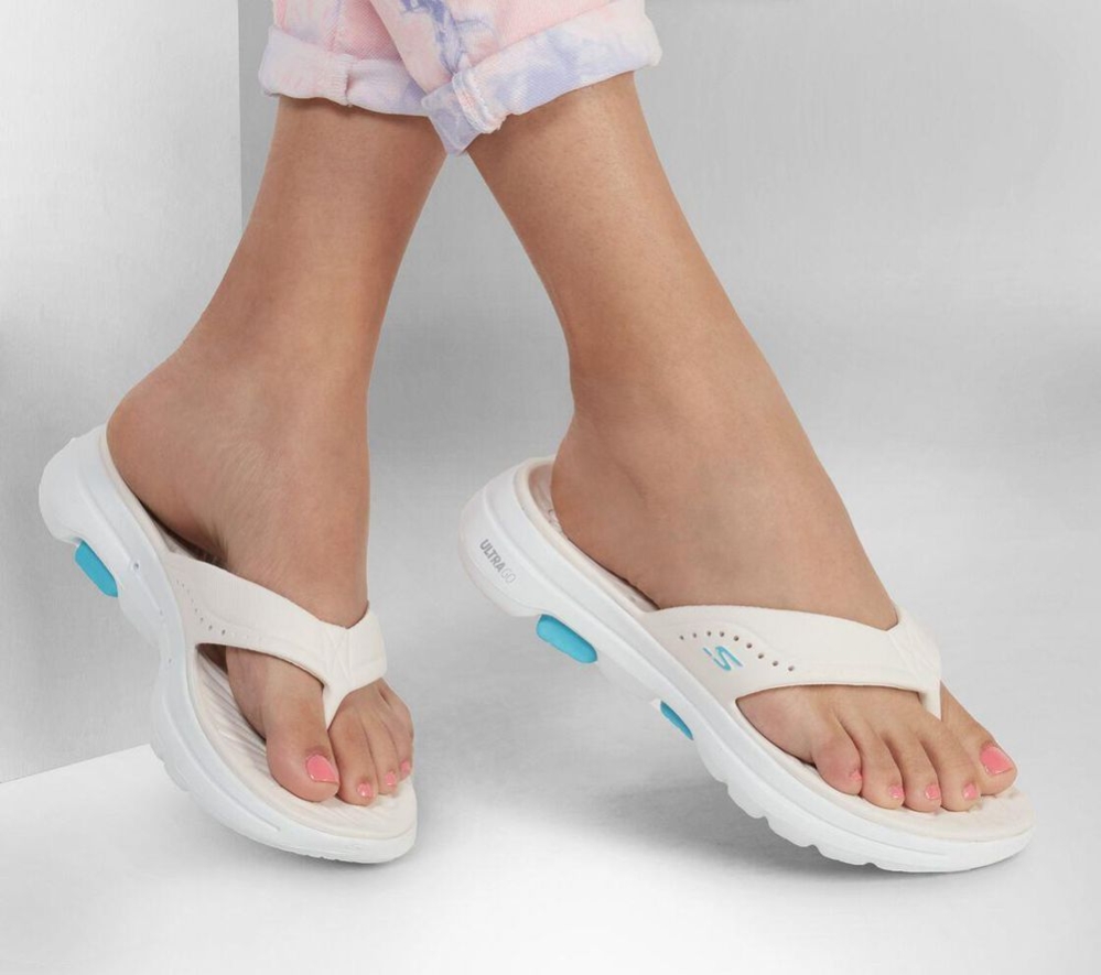 Skechers Foamies: GOwalk 5 - Bali Women's Flip Flops White | EKPT83246