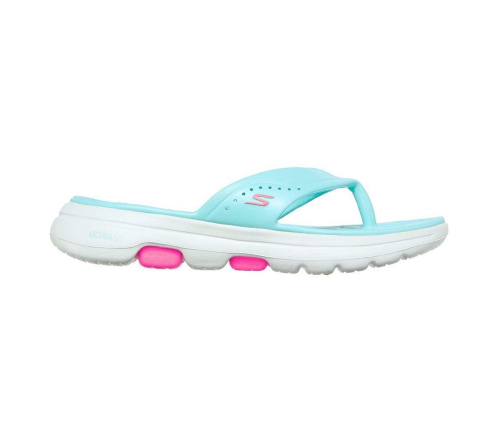 Skechers Foamies: GOwalk 5 - Bali Women's Flip Flops Blue | ICRQ60734