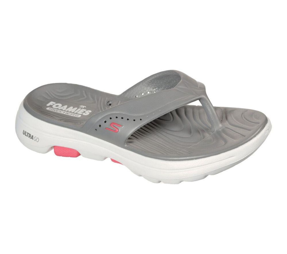 Skechers Foamies: GOwalk 5 - Bali Women\'s Flip Flops Grey | UKOE94370