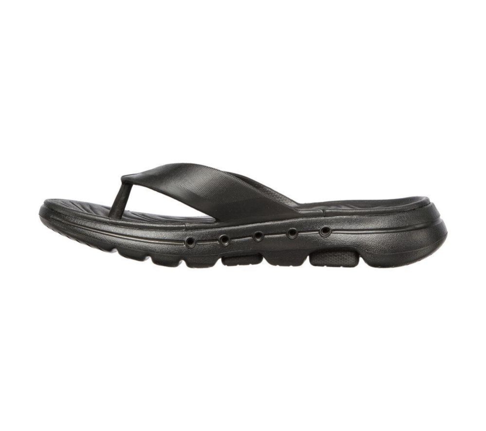 Skechers Foamies: GOwalk 5 - Cabana Men's Flip Flops Black | BPJK82956