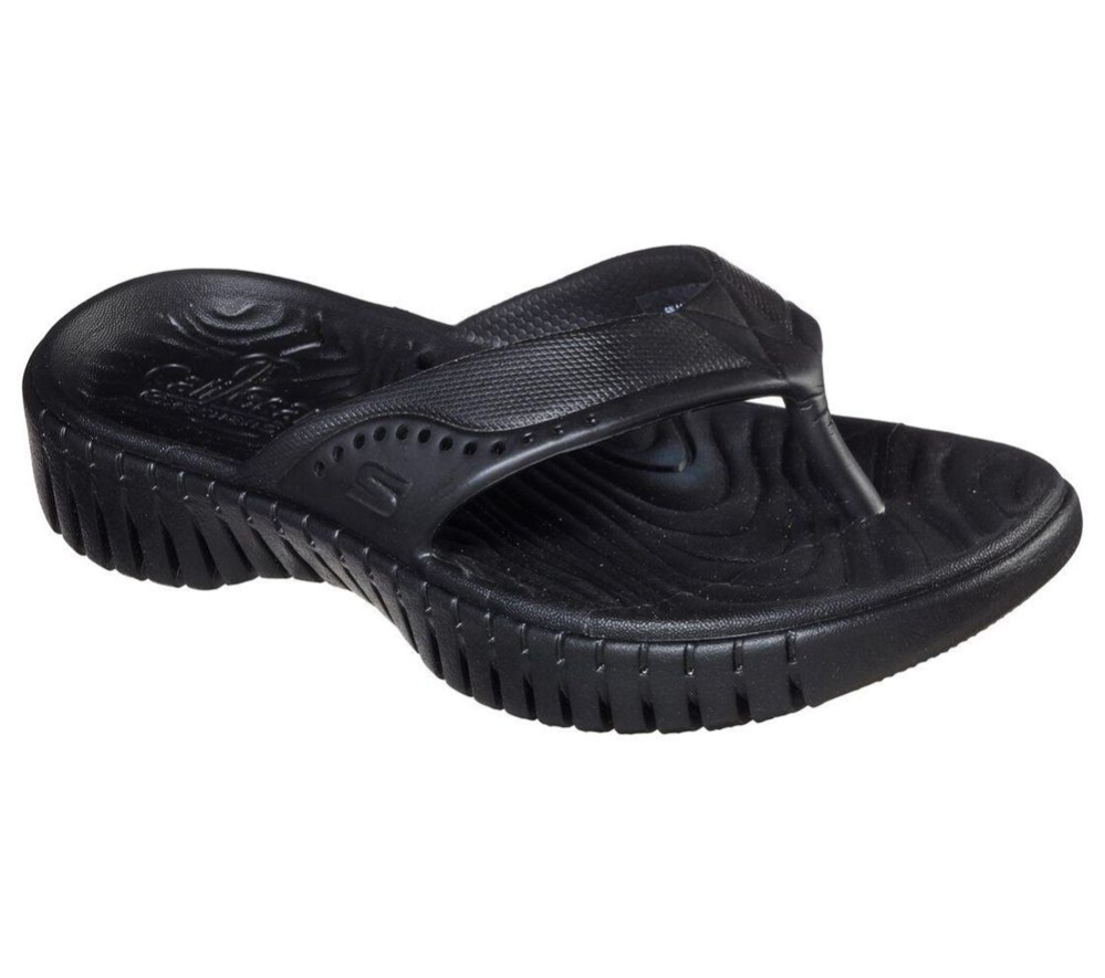 Skechers Foamies: GOwalk Smart - Mahalo Women\'s Flip Flops Black | OLJU54631