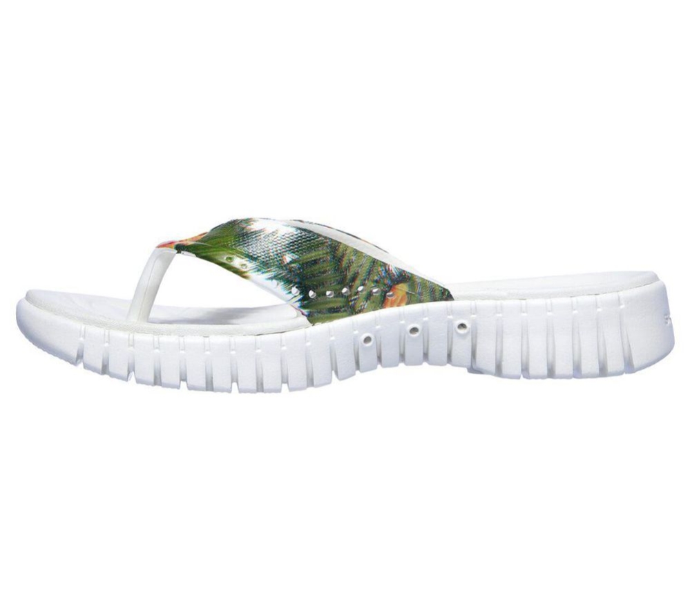 Skechers Foamies: GOwalk Smart - Oahu Women's Flip Flops White Multicolor | WTRF37804