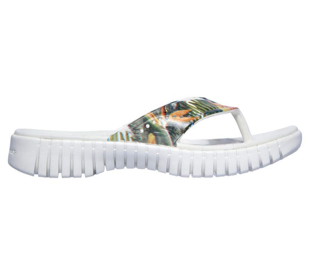 Skechers Foamies: GOwalk Smart - Oahu Women's Flip Flops White Multicolor | WTRF37804
