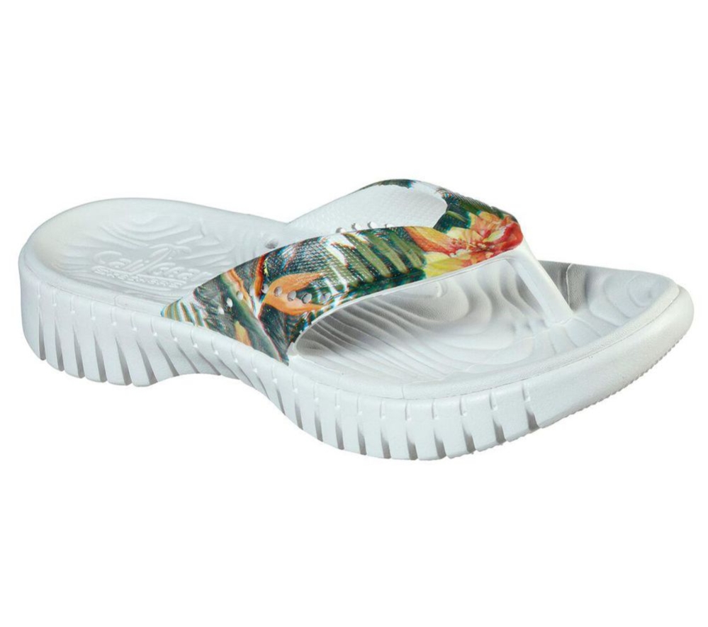 Skechers Foamies: GOwalk Smart - Oahu Women\'s Flip Flops White Multicolor | WTRF37804