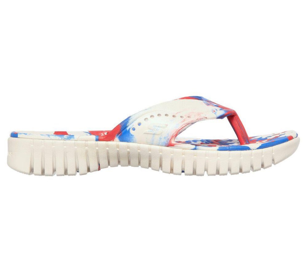 Skechers Foamies: GOwalk Smart - Stellar Women's Flip Flops White Blue Red | CXKG60149