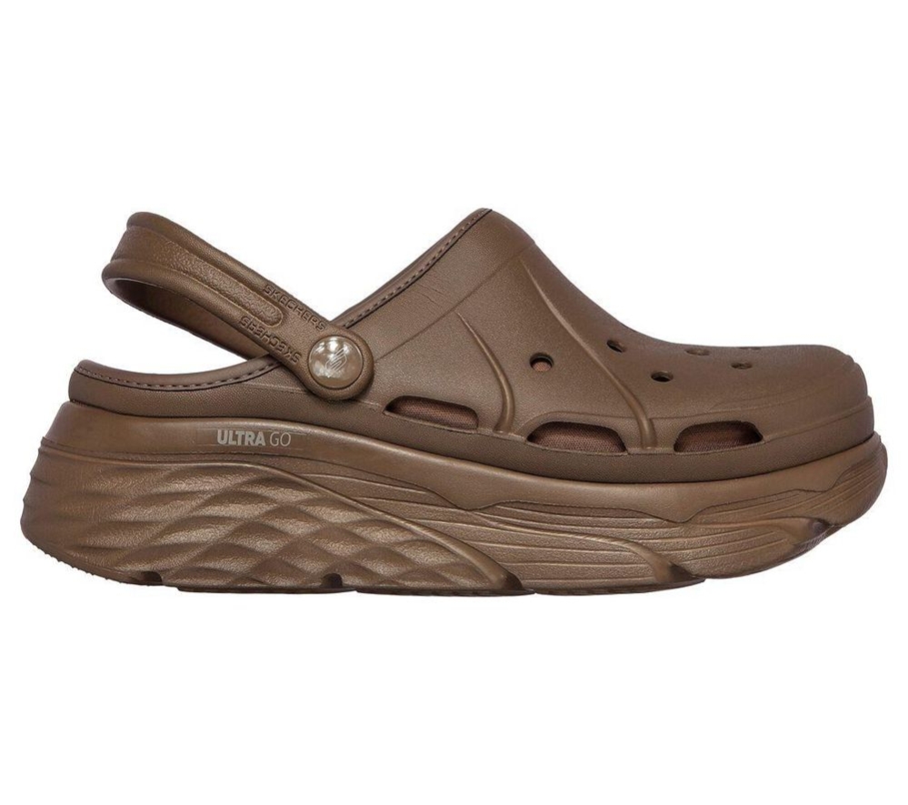 Skechers Foamies: Max Cushioning - Tiger Eye Women's Clogs Brown | MZED78950