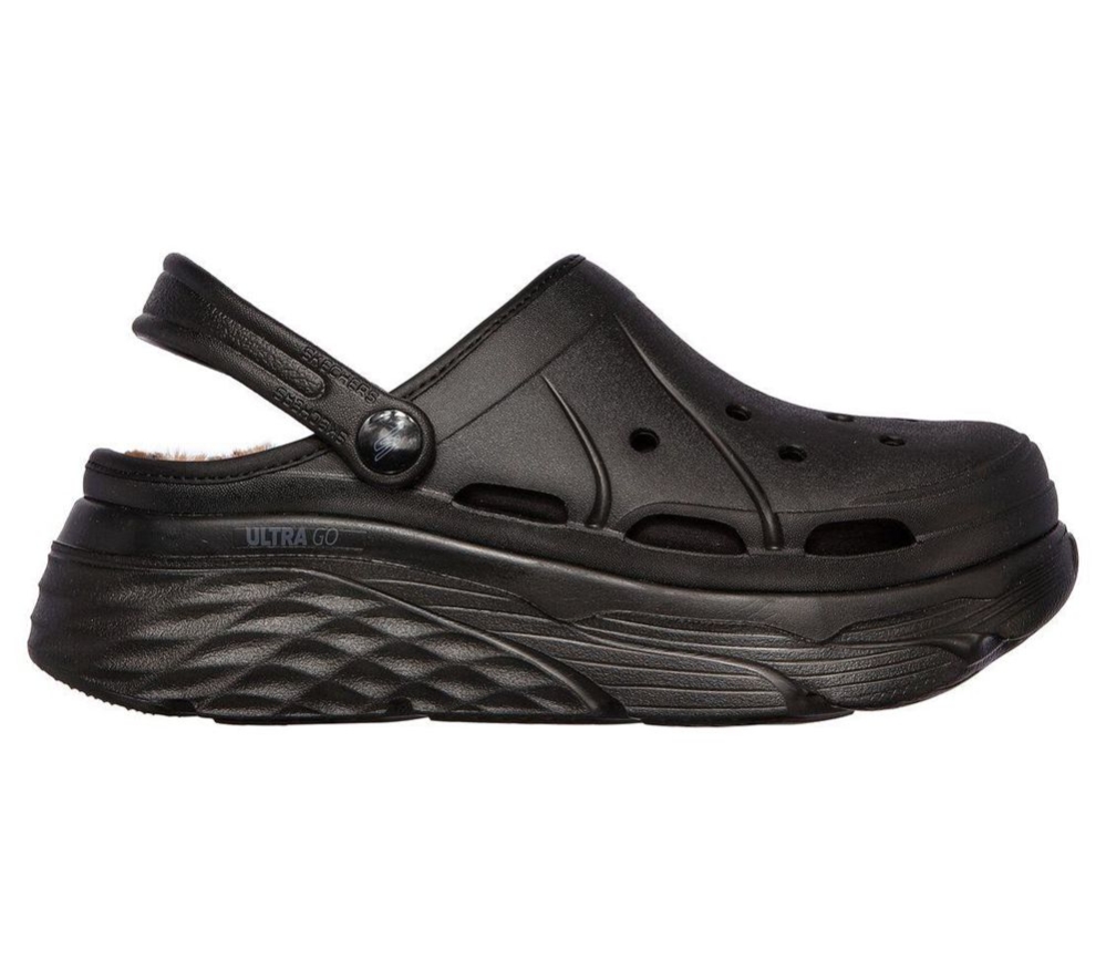 Skechers Foamies: Max Cushioning - Tiger Eye Women's Clogs Black | ZVNF85729