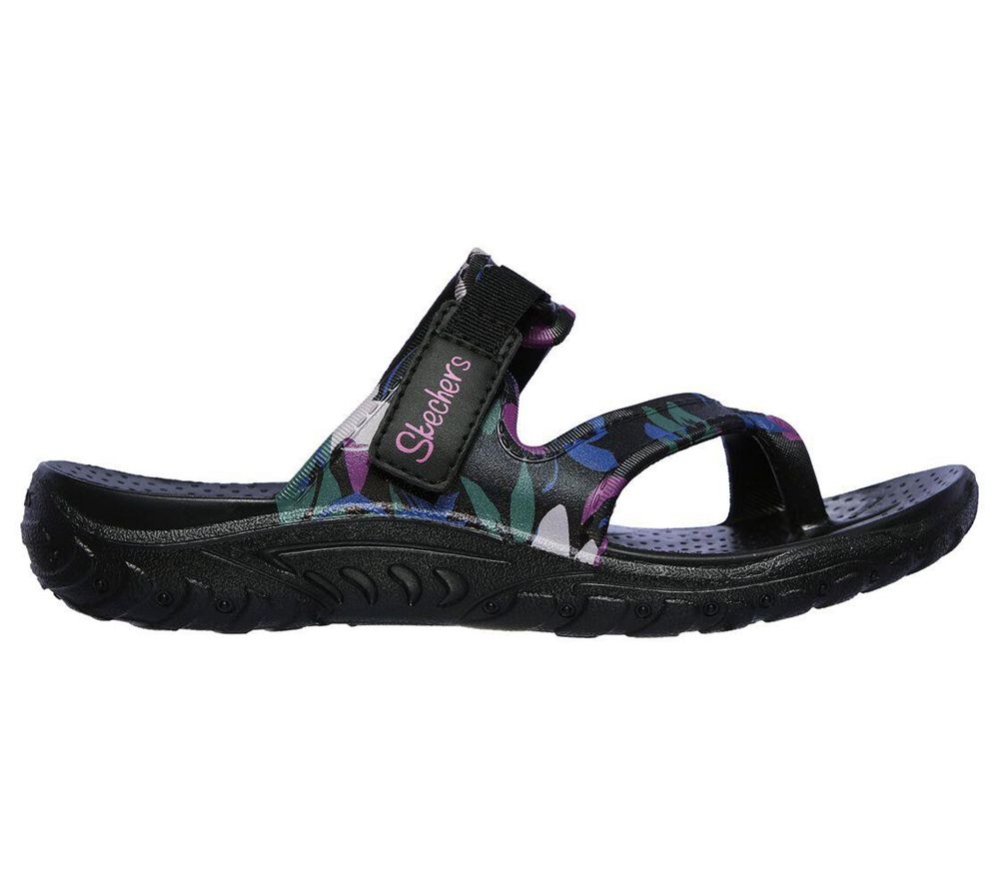 Skechers Foamies: Reggae - Rainforest Women's Sandals Black Multicolor | ZFJS50734