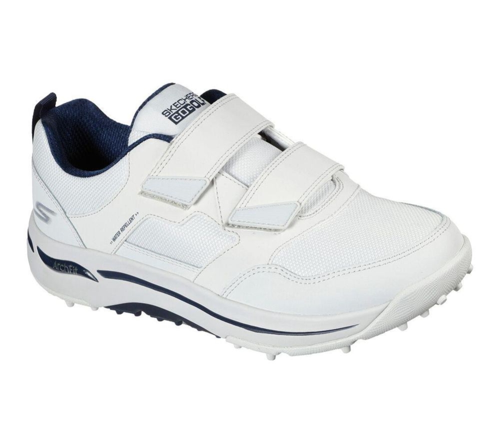 Skechers GO GOLF Arch Fit - Front Nine Men\'s Golf Shoes White Navy | ETGN47085
