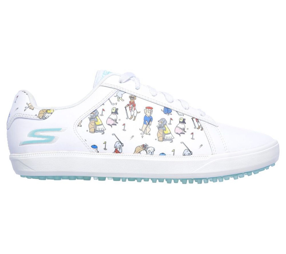 Skechers GO GOLF Drive 4 - Dogs At Play Women's Golf Shoes White Multicolor | ZFRV01587