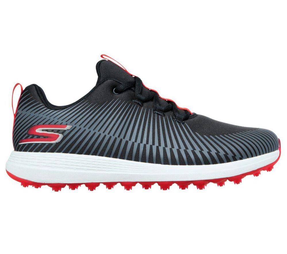 Skechers GO GOLF Max - Bolt Men's Golf Shoes Black Red | ESVR02968